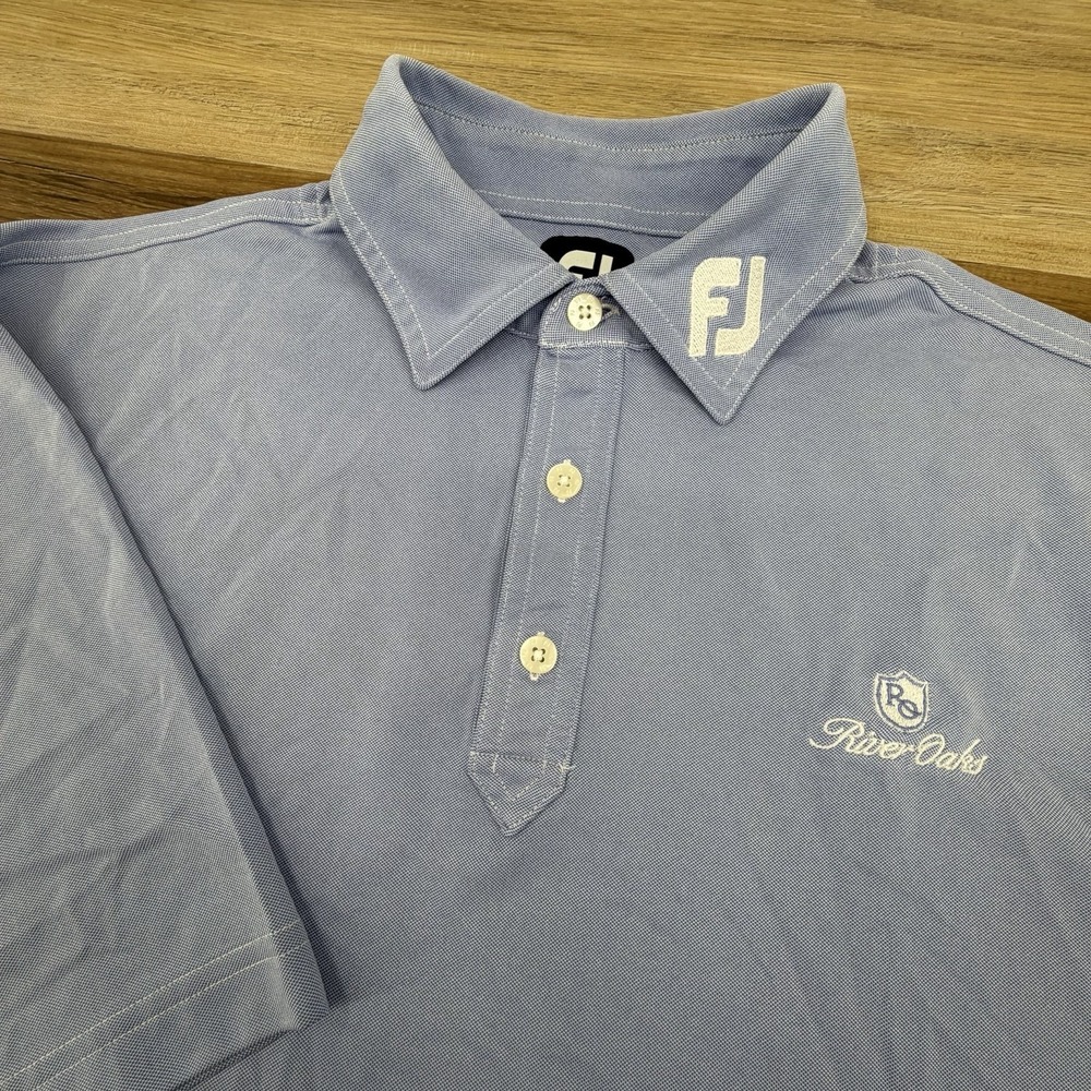 FootJoy Shirt Golf Tour Collar Performance Polo Top Men's L Athletic Fit Blue‎